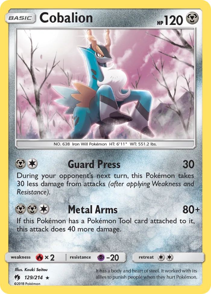 Cobalion #129 Lost Thunder Pokemon card