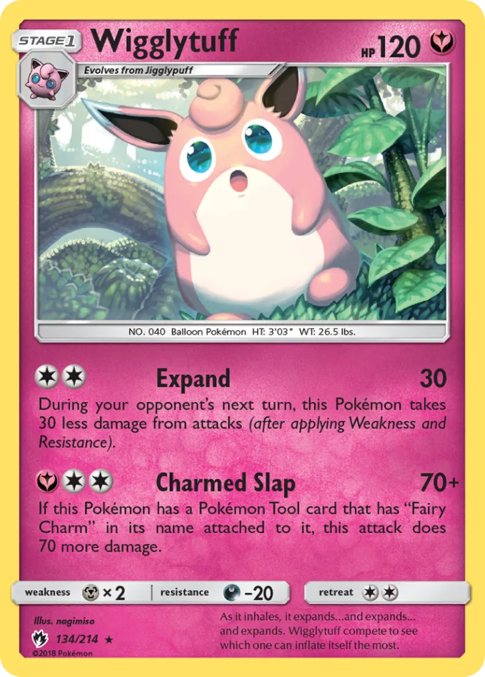 Wigglytuff #134 Lost Thunder Pokemon card