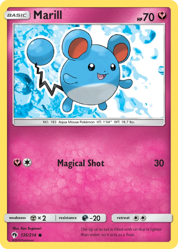 Marill #135 Lost Thunder Pokemon card