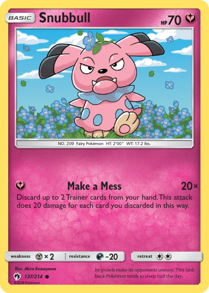 Snubbull #137 Lost Thunder Pokemon card