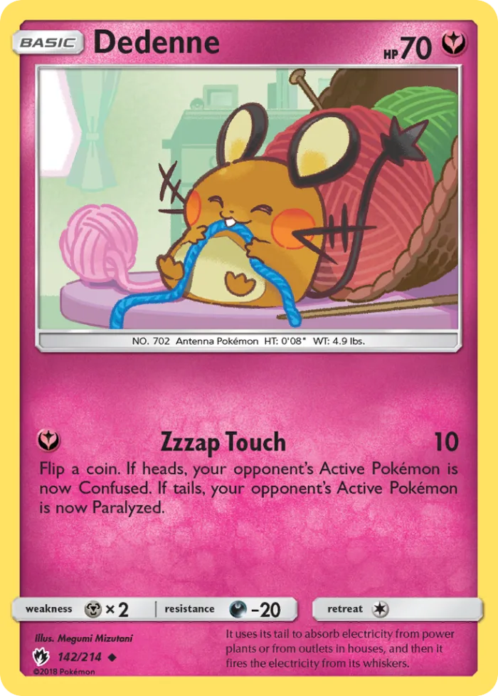 Dedenne #142 Lost Thunder Pokemon card