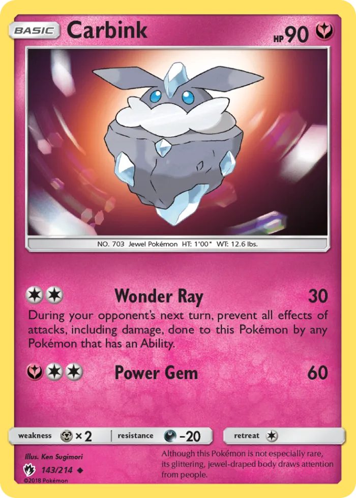 Carbink #143 Lost Thunder Pokemon card
