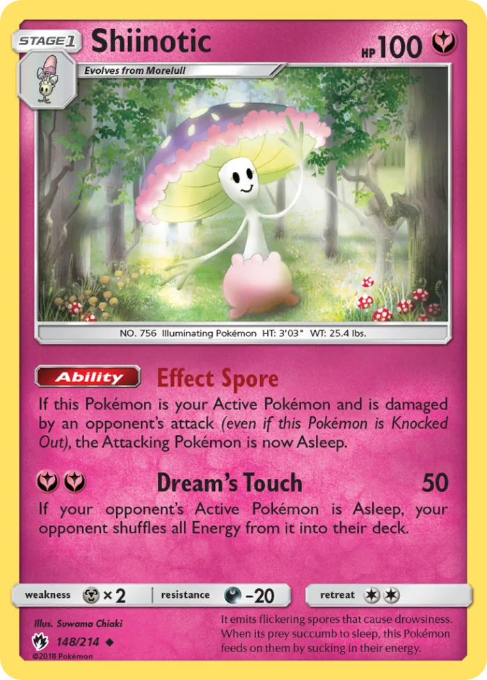 Shiinotic #148 Lost Thunder Pokemon card