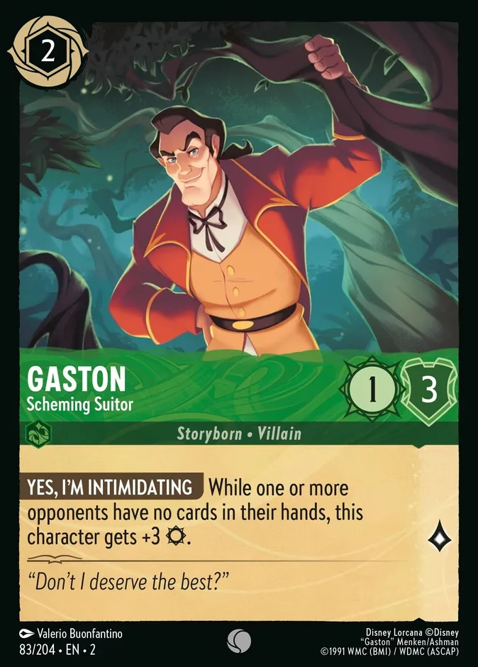 Gaston #83 Rise of the Floodborn Disney Lorcana card