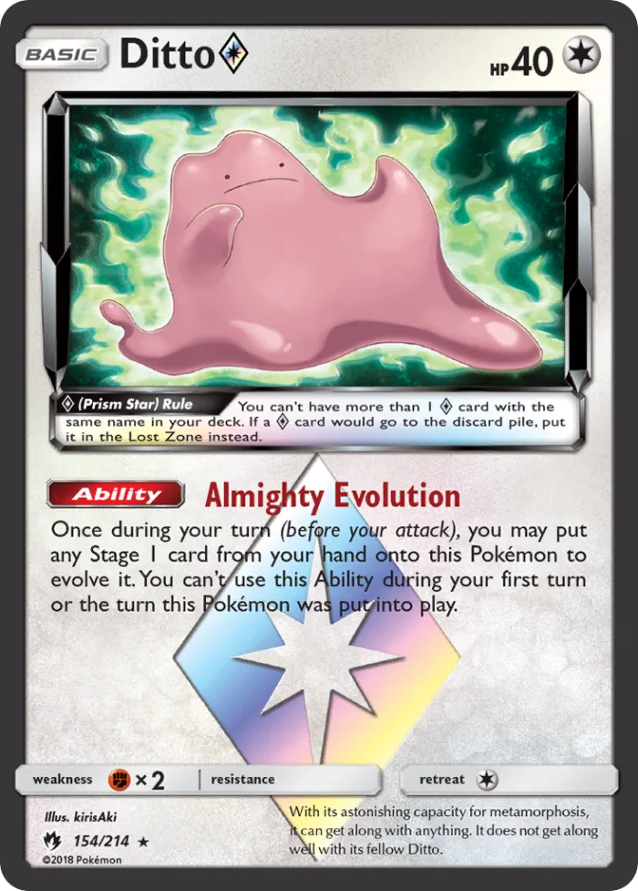 Ditto ◇ #154 Lost Thunder Pokemon card