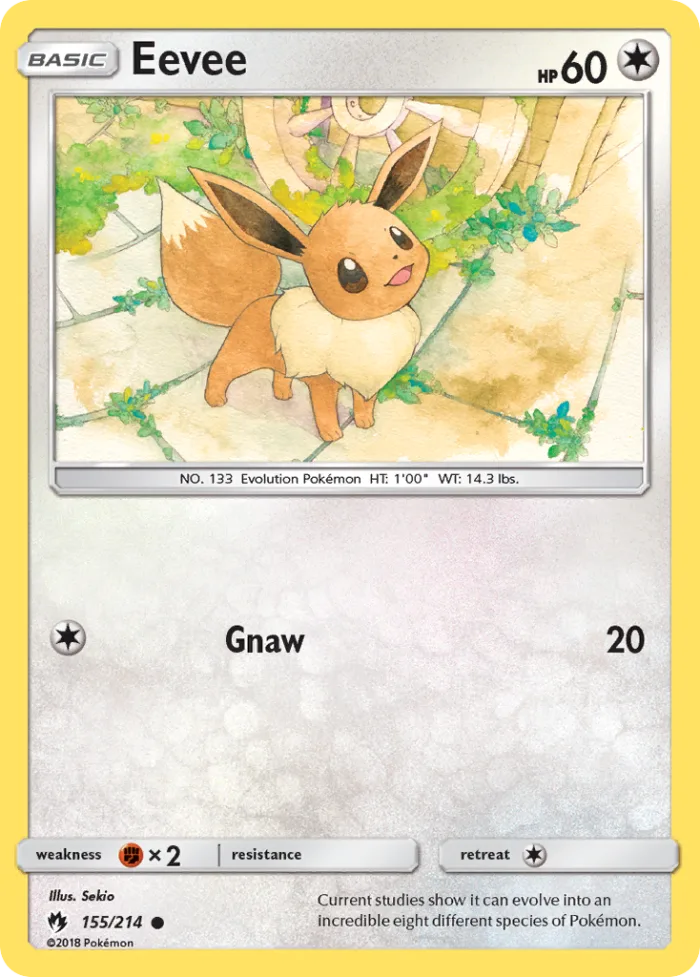 Eevee #155 Lost Thunder Pokemon card
