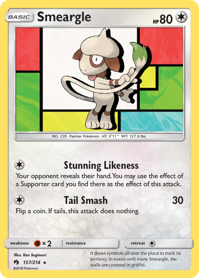 Smeargle #157 Lost Thunder Pokemon card