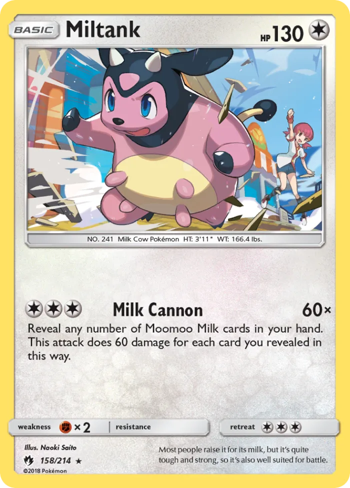Miltank #158 Lost Thunder Pokemon card
