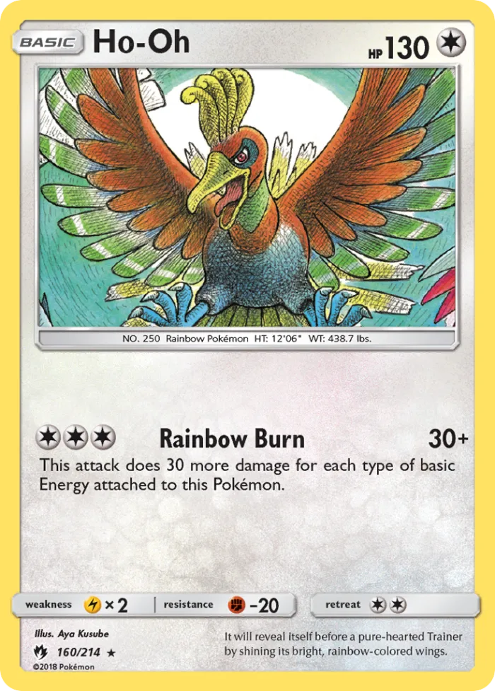 Ho-Oh #160 Lost Thunder Pokemon card