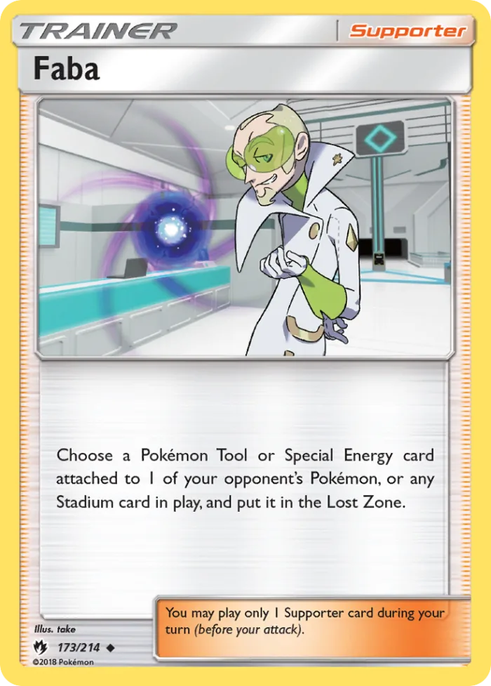Faba #173 Lost Thunder Pokemon card