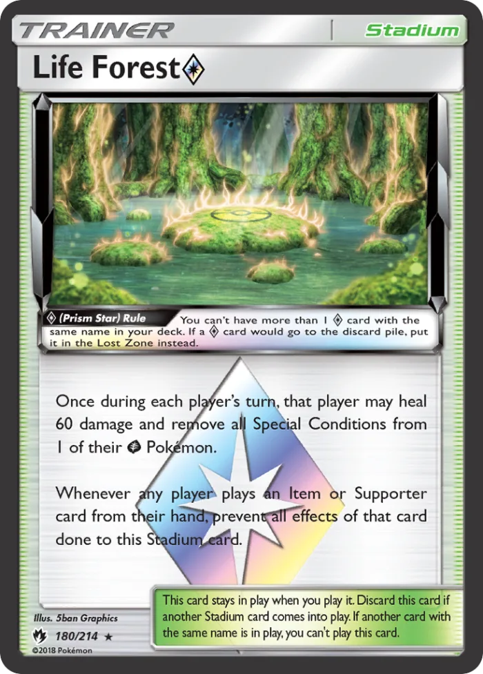 Life Forest ◇ #180 Lost Thunder Pokemon card