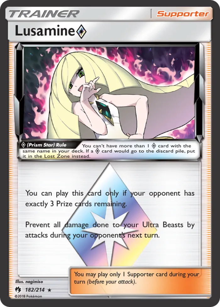 Lusamine ◇ #182 Lost Thunder Pokemon card