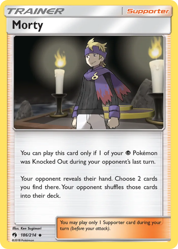 Morty #186 Lost Thunder Pokemon card