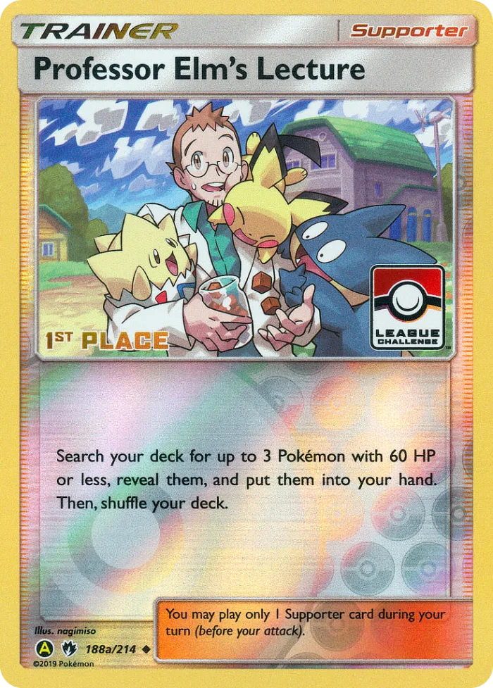 Professor Elm's Lecture #188a Lost Thunder Pokemon card