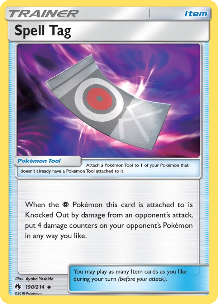 Spell Tag #190 Lost Thunder Pokemon card