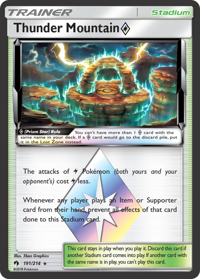 Thunder Mountain ◇ #191 Lost Thunder Pokemon card