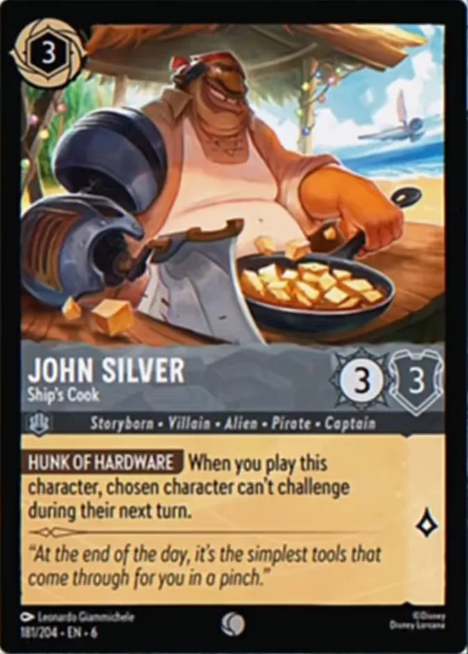 John Silver #181 Azurite Sea Disney Lorcana card