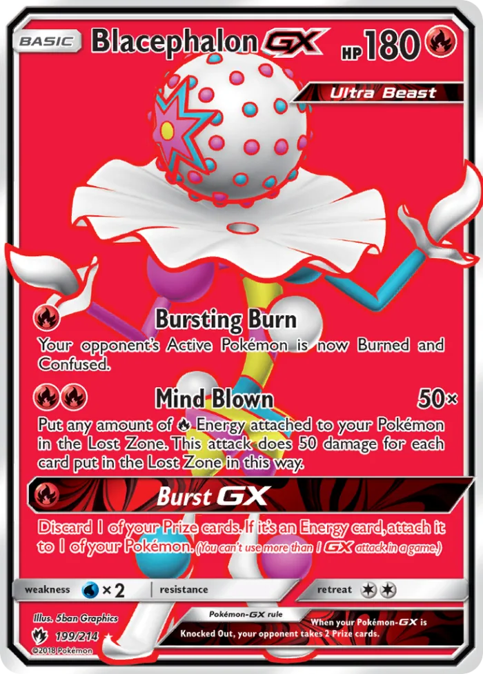 Blacephalon-GX #199 Lost Thunder Pokemon card