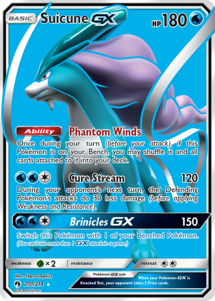Suicune-GX #200 Lost Thunder Pokemon card