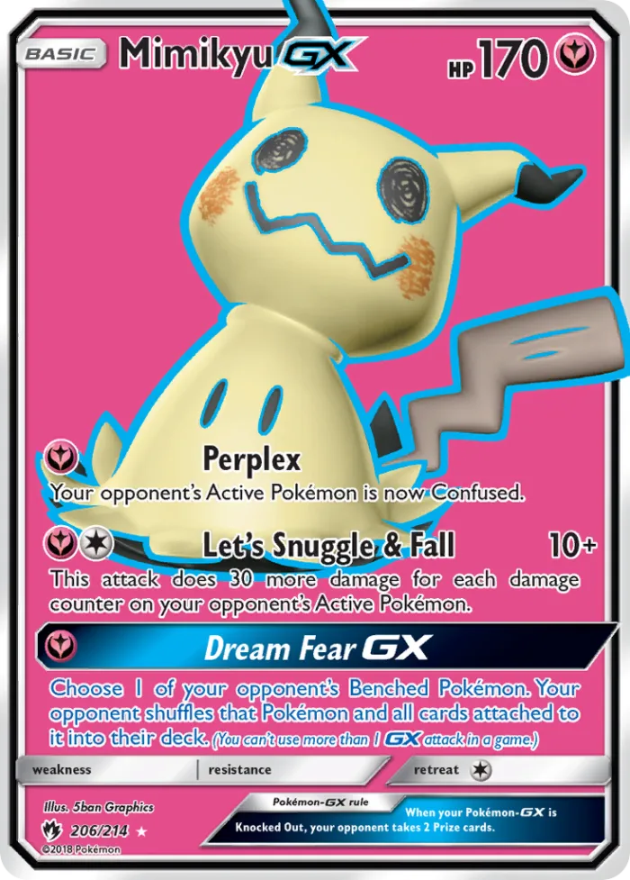 Mimikyu-GX #206 Lost Thunder Pokemon card