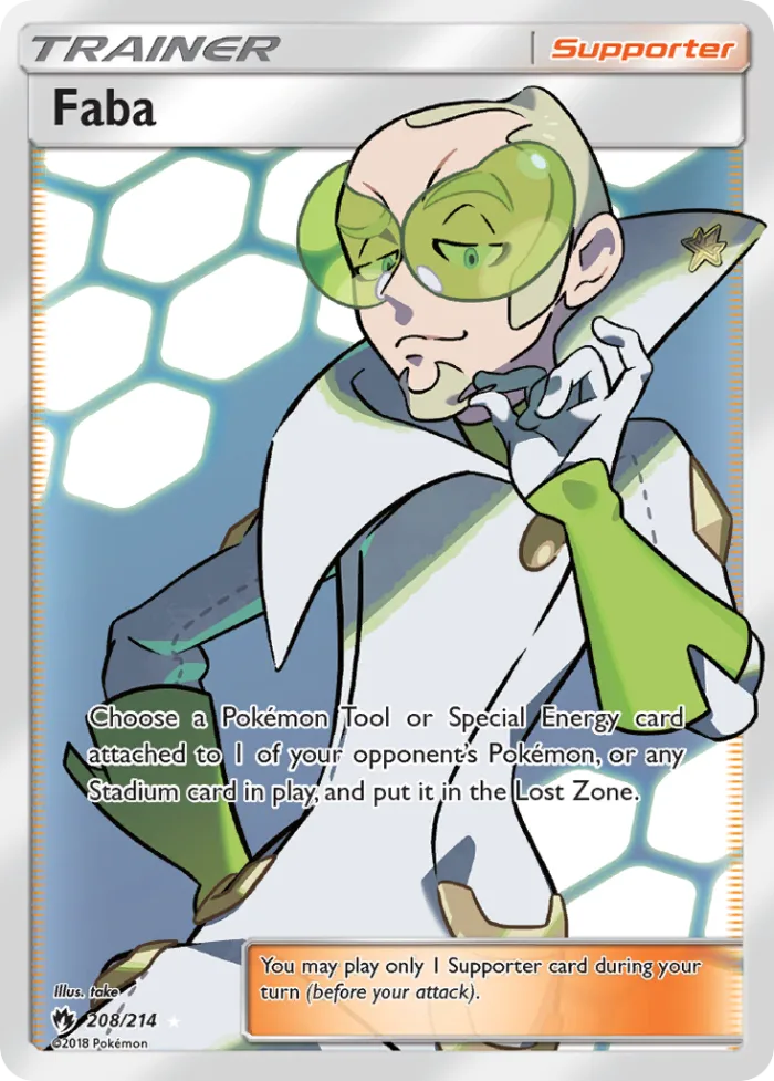 Faba #208 Lost Thunder Pokemon card