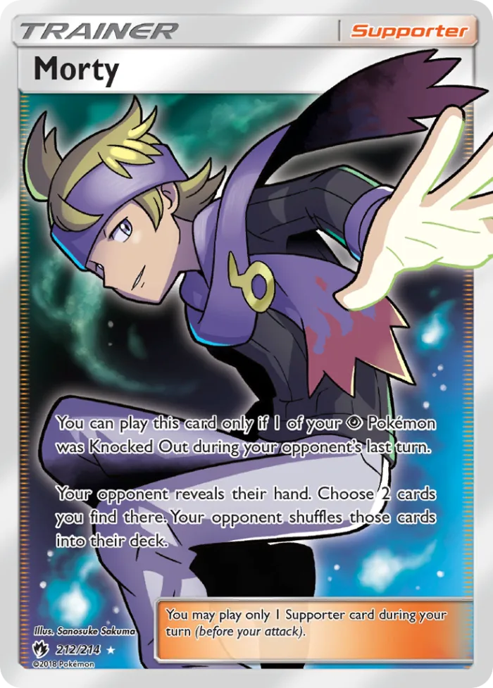 Morty #212 Lost Thunder Pokemon card