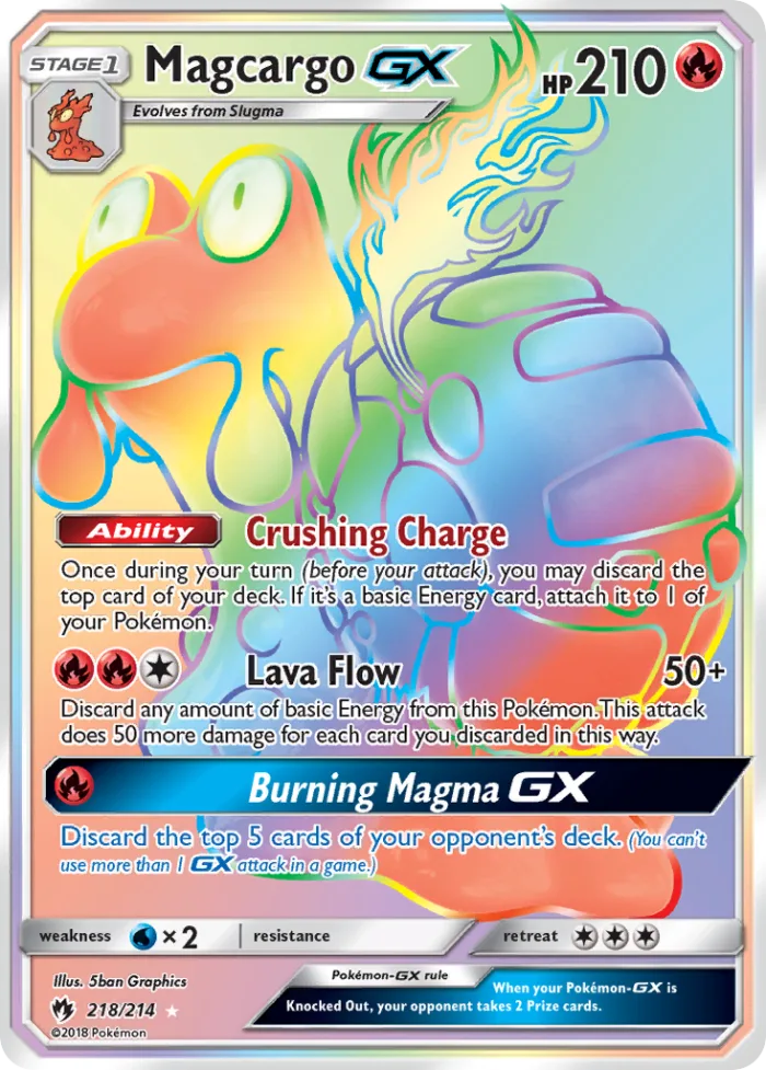 Magcargo-GX #218 Lost Thunder Pokemon card