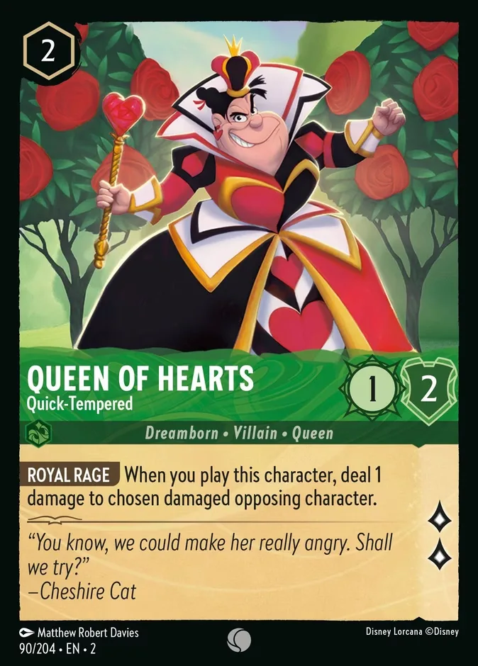 Queen of Hearts #90 Rise of the Floodborn Disney Lorcana card