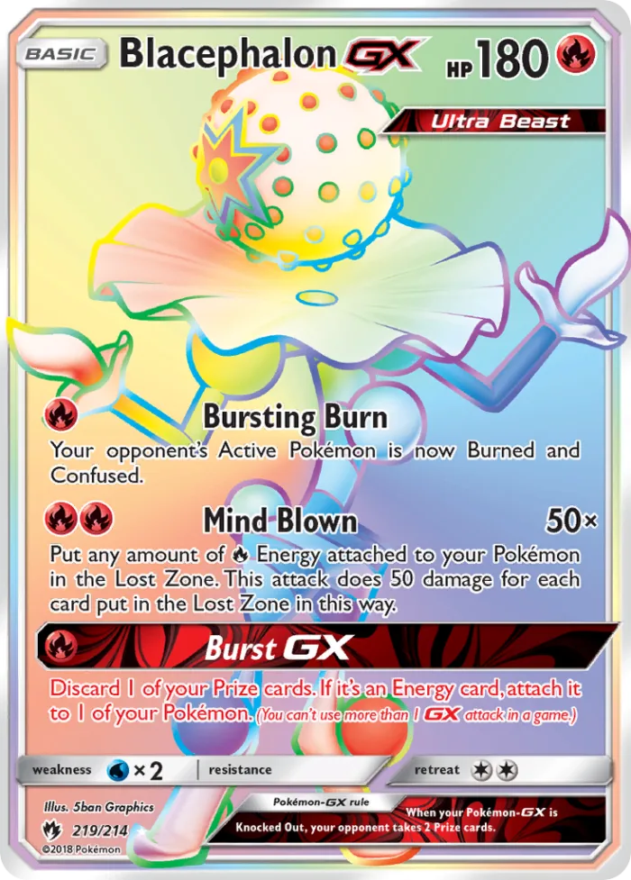 Blacephalon-GX #219 Lost Thunder Pokemon card