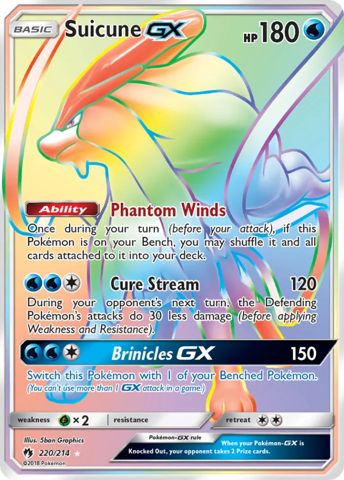 Suicune-GX #220 Lost Thunder Pokemon card