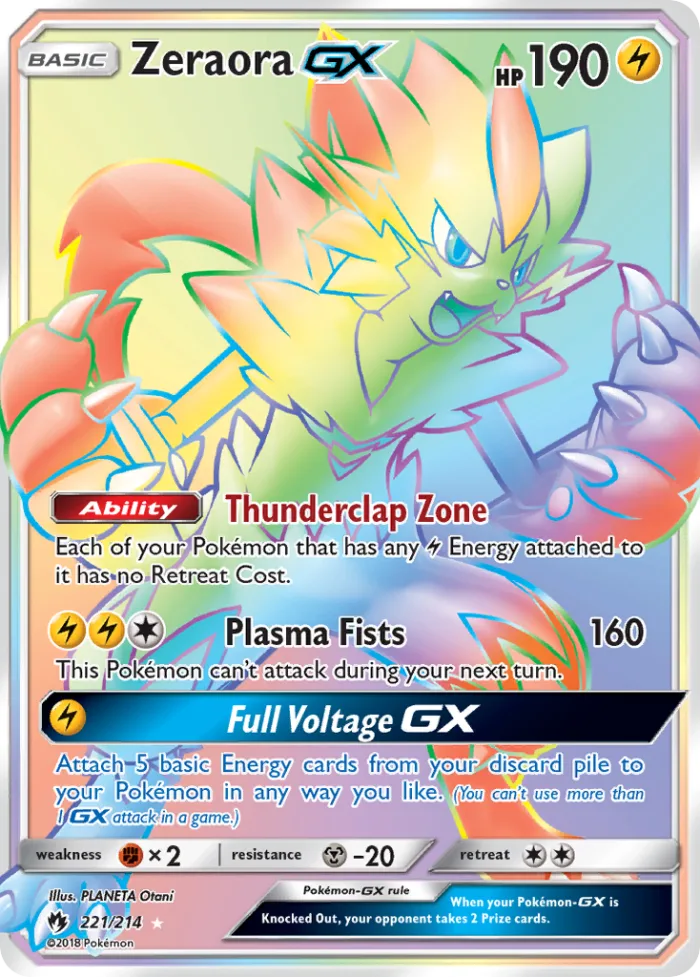 Zeraora-GX #221 Lost Thunder Pokemon card