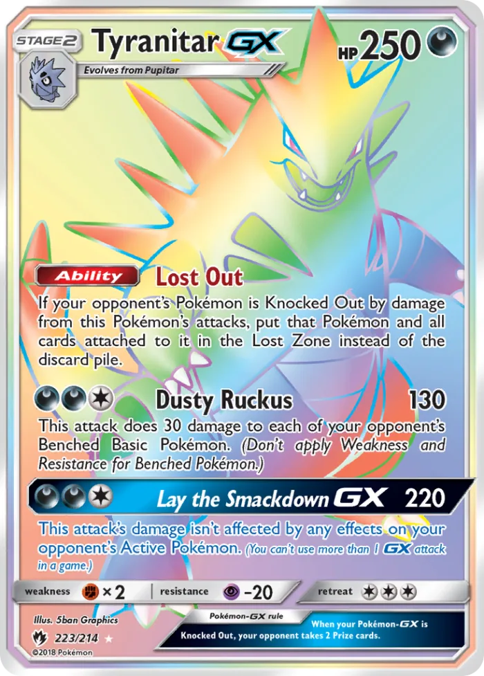 Tyranitar-GX #223 Lost Thunder Pokemon card