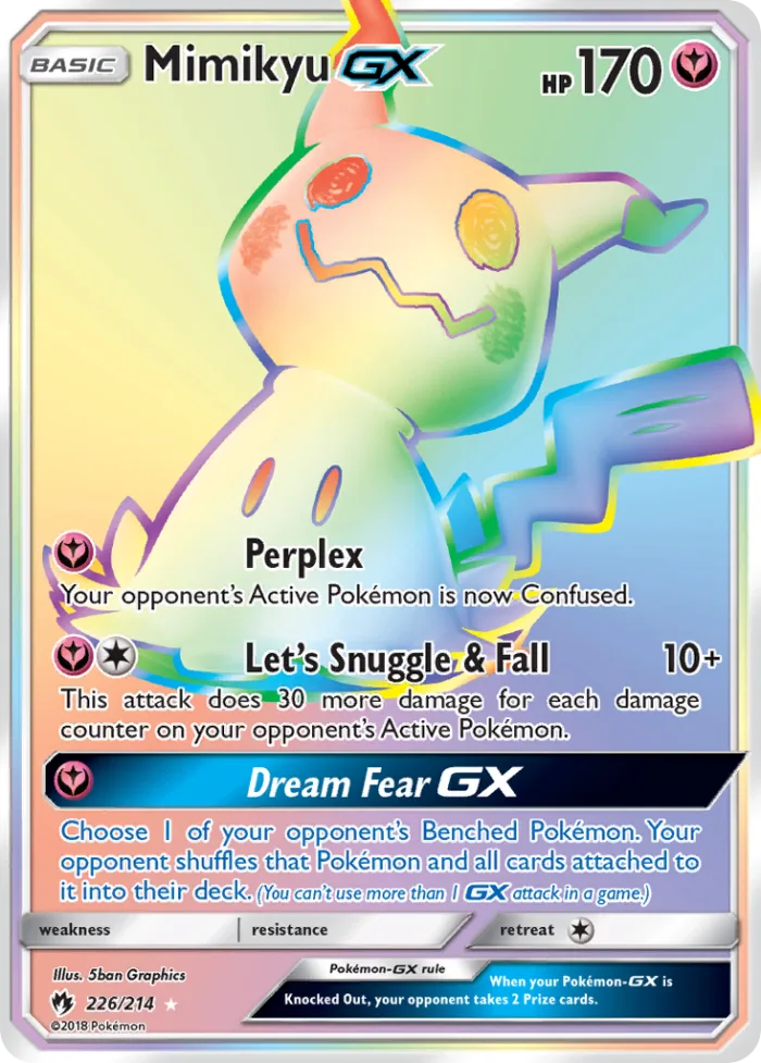 Mimikyu-GX #226 Lost Thunder Pokemon card