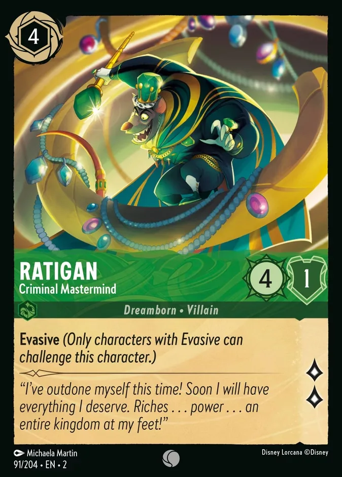 Ratigan #91 Rise of the Floodborn Disney Lorcana card