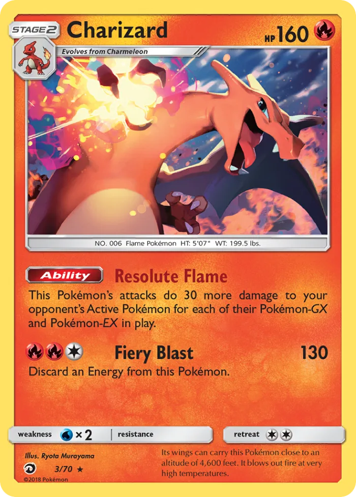 Charizard #3 Dragon Majesty Pokemon card