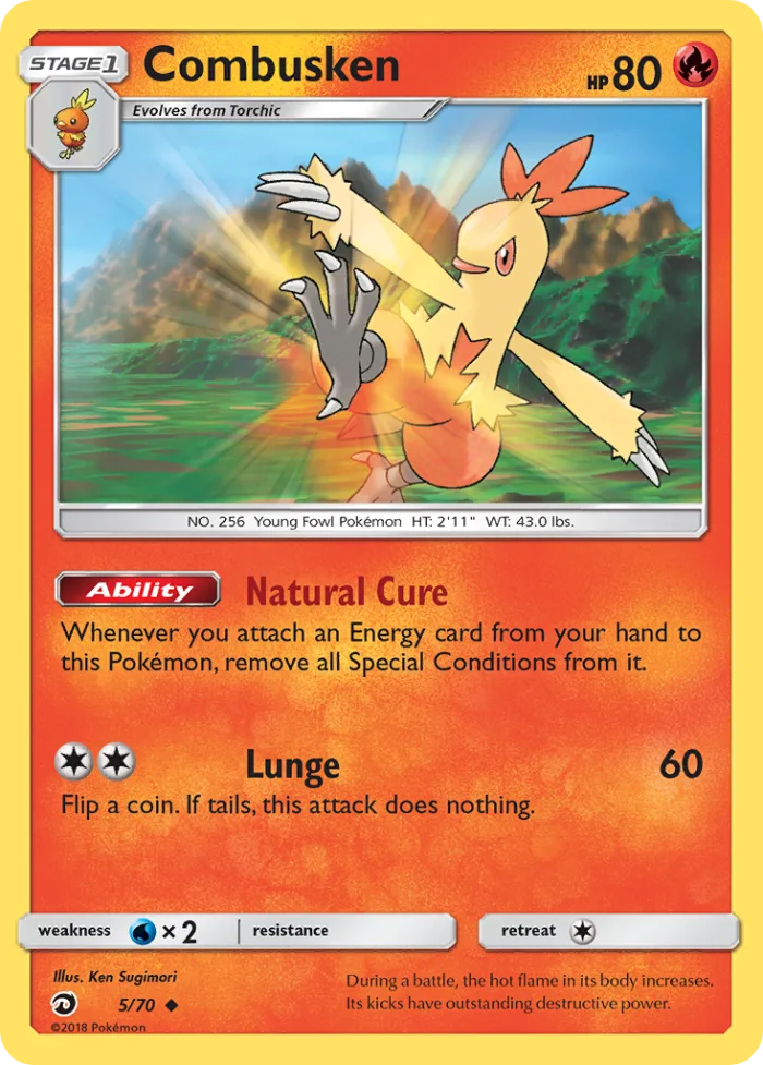 Combusken #5 Dragon Majesty Pokemon card