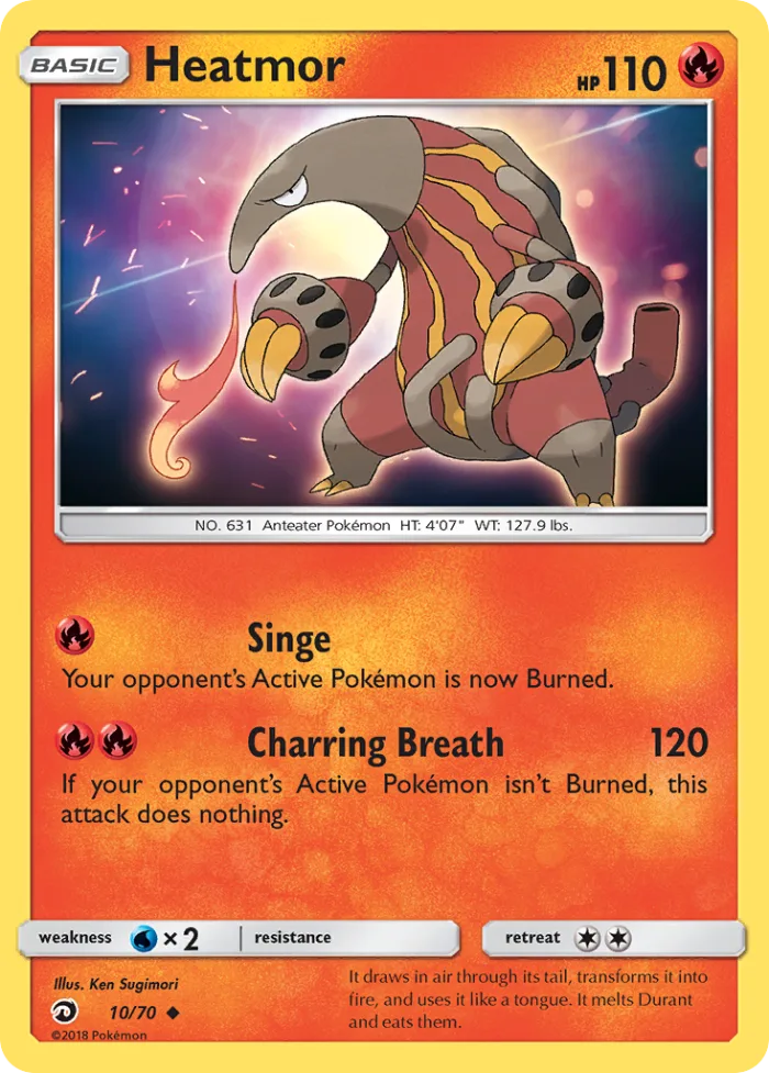 Heatmor #10 Dragon Majesty Pokemon card
