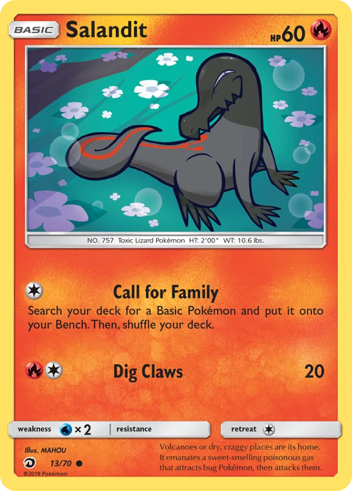 Salandit #13 Dragon Majesty Pokemon card