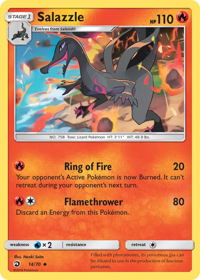 Salazzle #14 Dragon Majesty Pokemon card