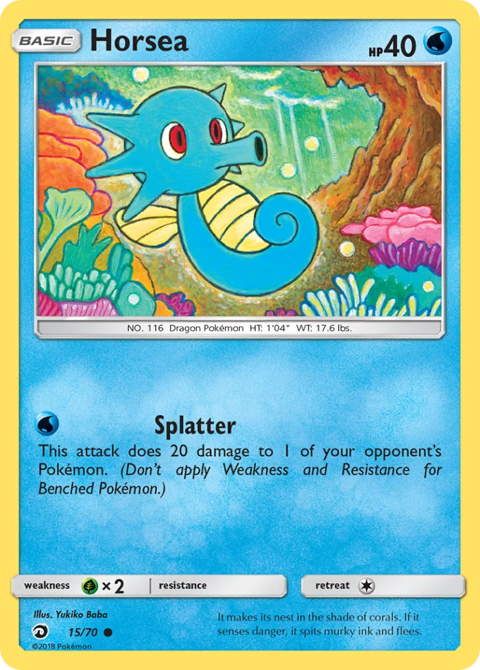 Horsea #15 Dragon Majesty Pokemon card