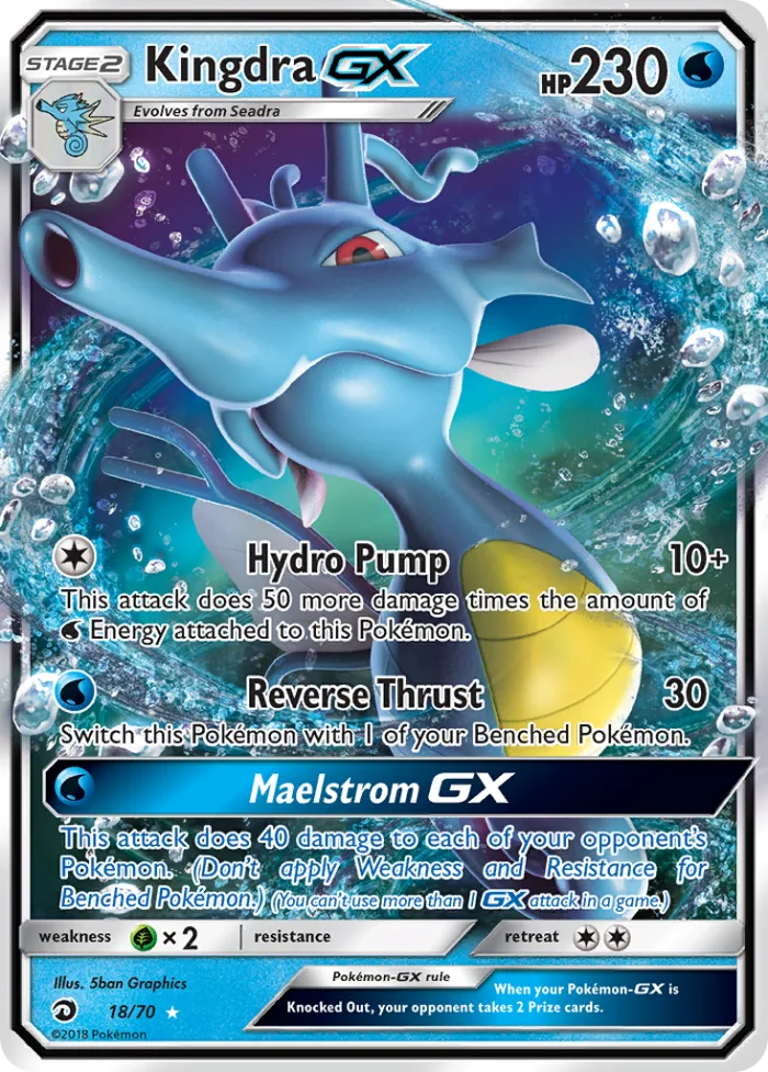 Kingdra-GX #18 Dragon Majesty Pokemon card