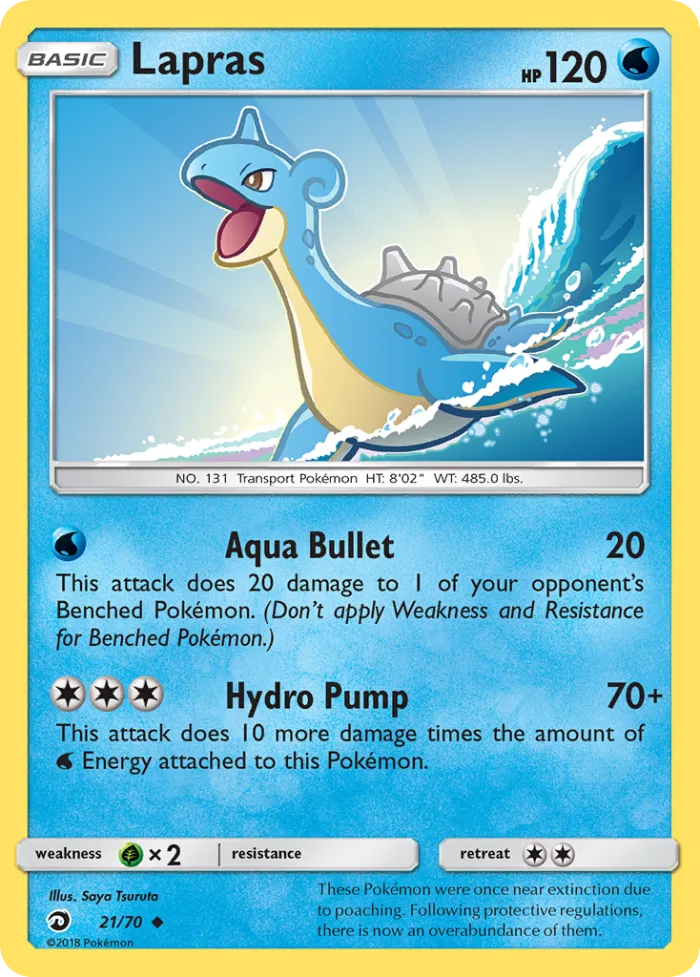 Lapras #21 Dragon Majesty Pokemon card