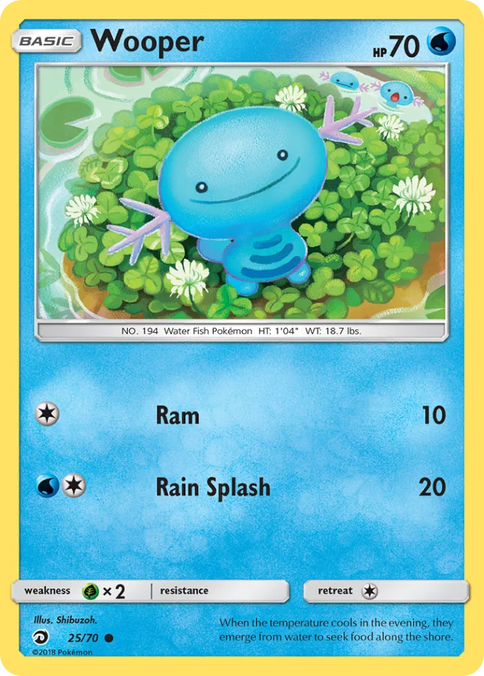 Wooper #25 Dragon Majesty Pokemon card