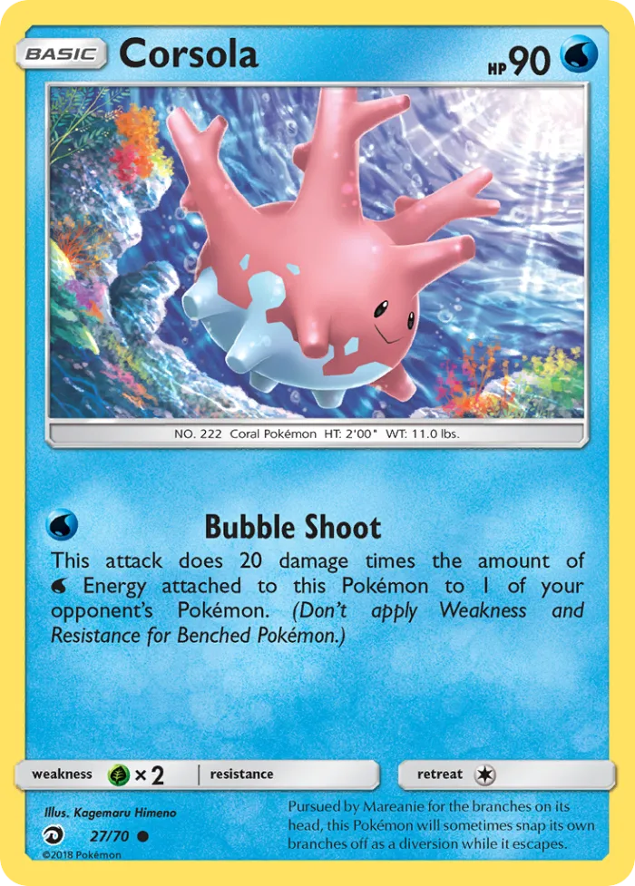 Corsola #27 Dragon Majesty Pokemon card