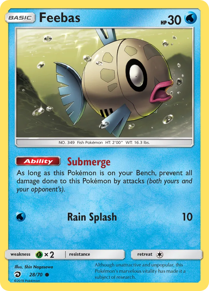Feebas #28 Dragon Majesty Pokemon card