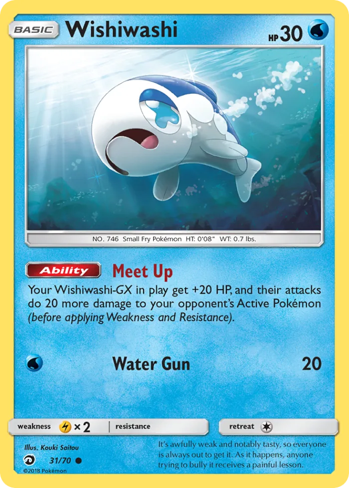 Wishiwashi #31 Dragon Majesty Pokemon card