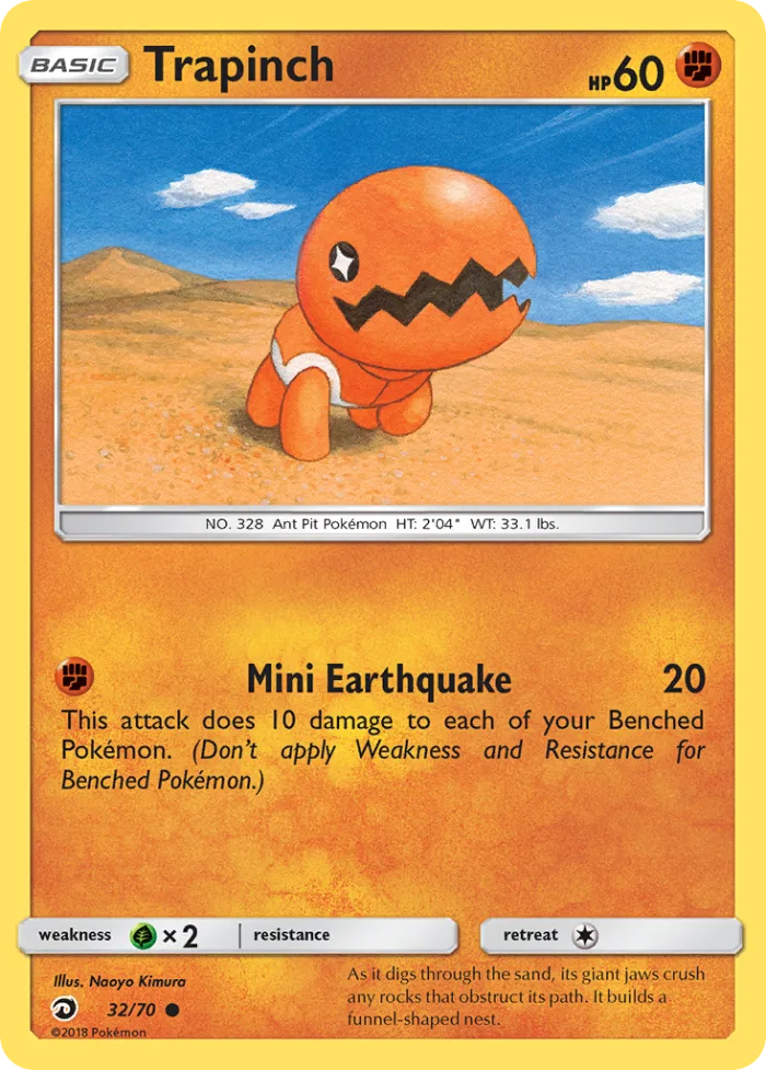 Trapinch #32 Dragon Majesty Pokemon card