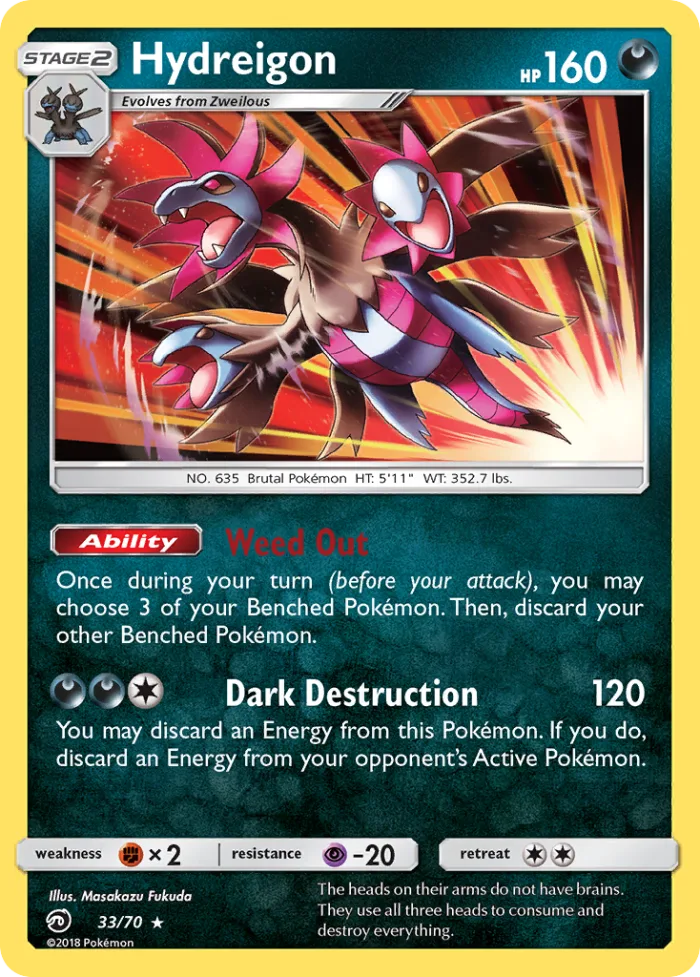 Hydreigon #33 Dragon Majesty Pokemon card