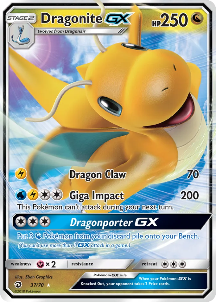Dragonite-GX #37 Dragon Majesty Pokemon card