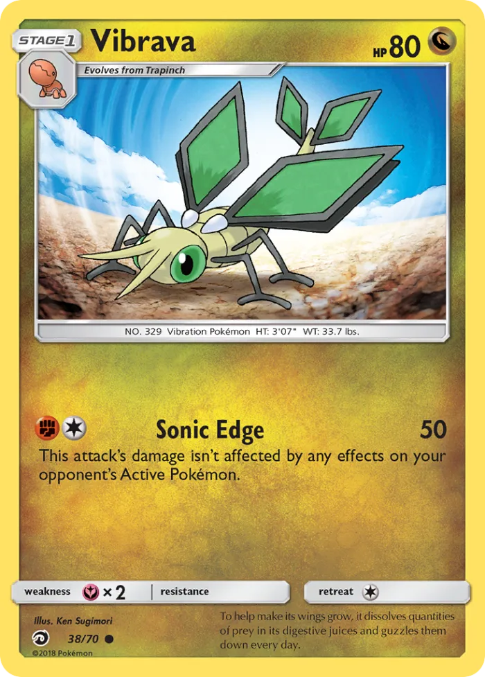 Vibrava #38 Dragon Majesty Pokemon card